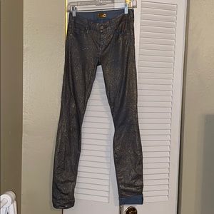 Grey jeans with gold glitter